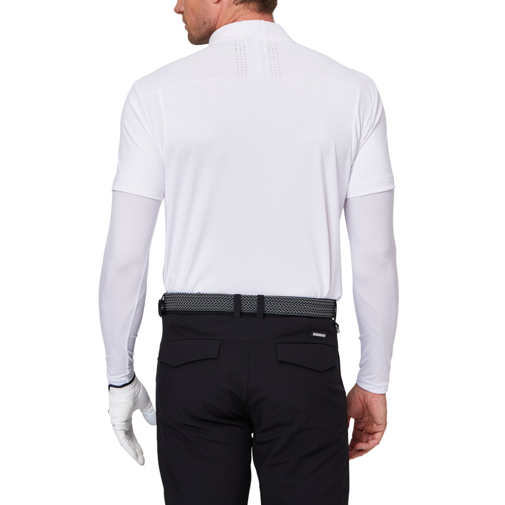 Stand-up collar half-open sleeve sweater