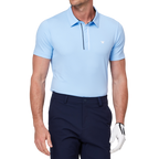 Color-blocked placket functional short-sleeved shirt