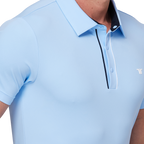 Color-blocked placket functional short-sleeved shirt