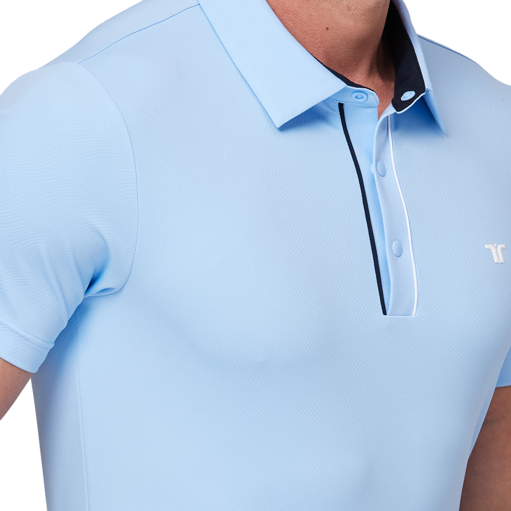 Color-blocked placket functional short-sleeved shirt