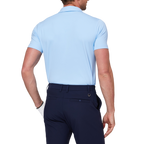 Color-blocked placket functional short-sleeved shirt