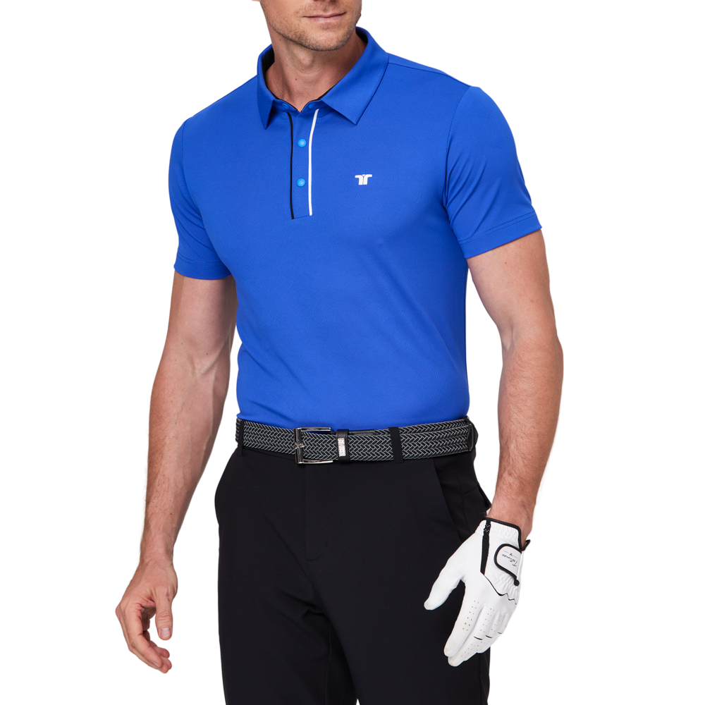 Color-blocked placket functional short-sleeved shirt