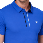 Color-blocked placket functional short-sleeved shirt