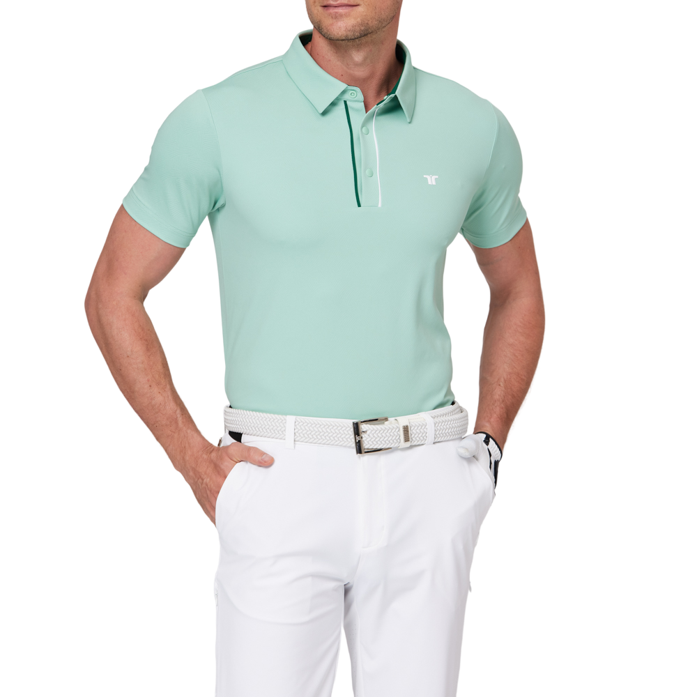 Color-blocked placket functional short-sleeved shirt