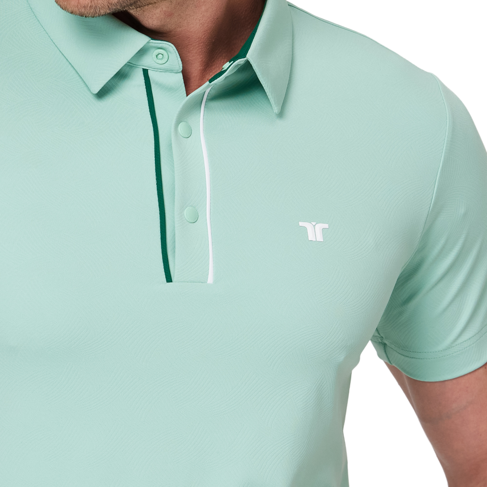 Color-blocked placket functional short-sleeved shirt