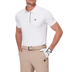 Color-blocked placket functional short-sleeved shirt