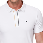 Color-blocked placket functional short-sleeved shirt