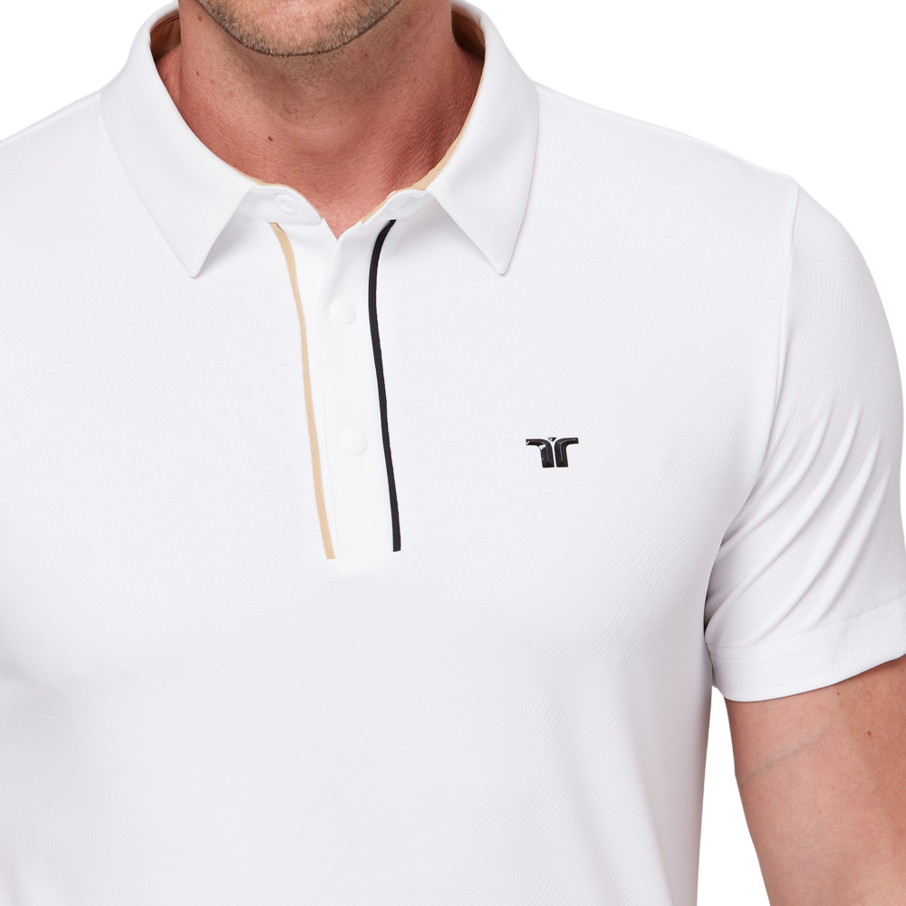 Color-blocked placket functional short-sleeved shirt