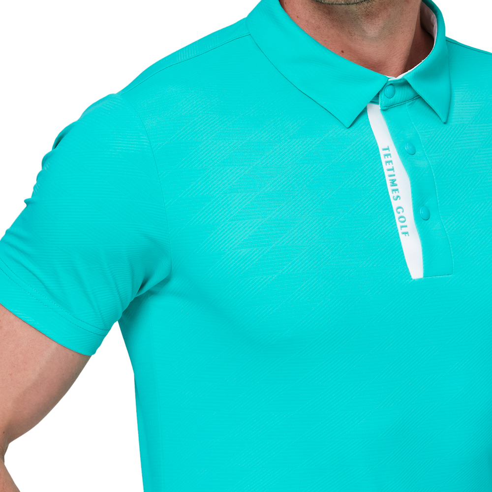 Diamond-patterned cool jacquard short-sleeved shirt