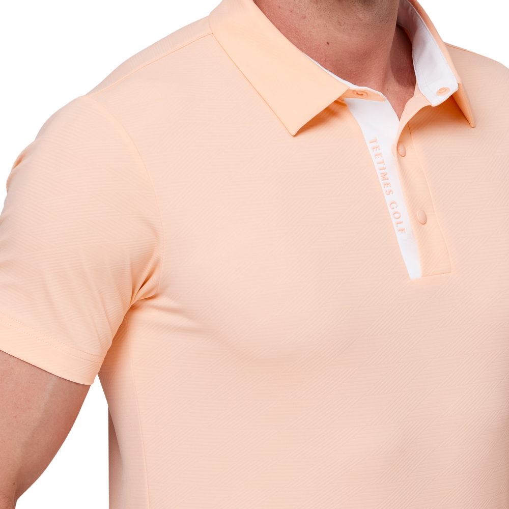 Diamond-patterned cool jacquard short-sleeved shirt