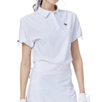 Casual long-sleeved loose-fitting women's short-sleeved top (white)