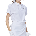 Casual long-sleeved loose-fitting women's short-sleeved top (white)