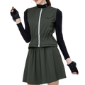 Two-piece women's sports skirt suit (military green)