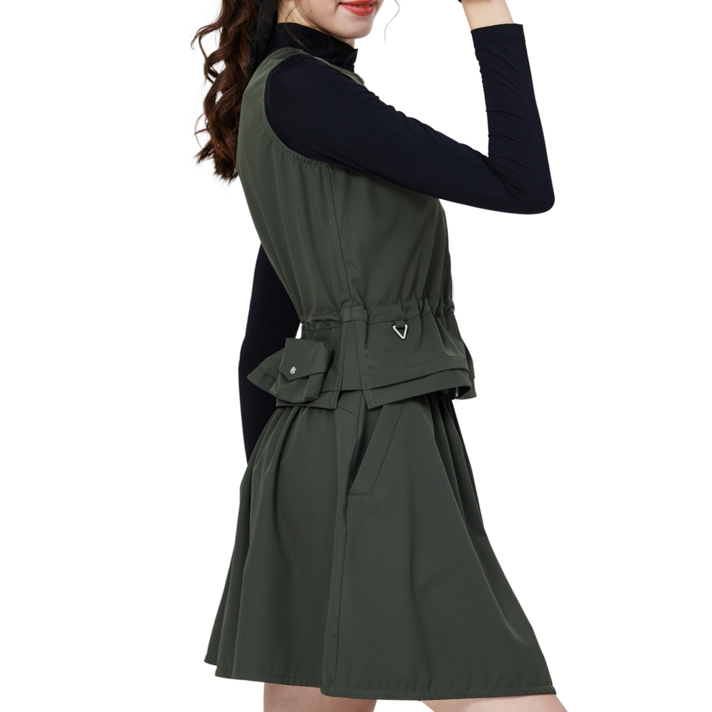 Two-piece women's sports skirt suit (military green)