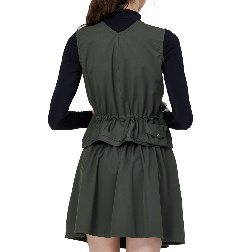 Two-piece women's sports skirt suit (military green)