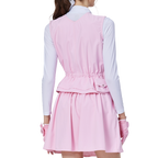 Two-piece women's sports skirt suit (pink)