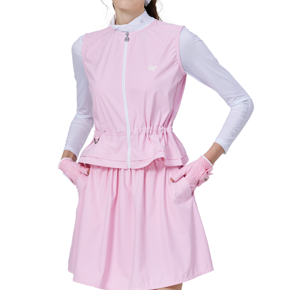 Two-piece women's sports skirt suit (pink)