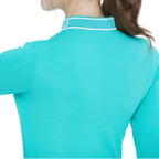 針織緹花領長袖上衣(青藍)