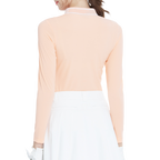 Knitted jacquard collar long-sleeved top (orange)