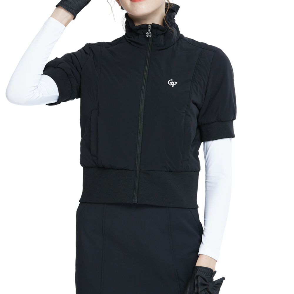 Golf down short-sleeved jacket (black)