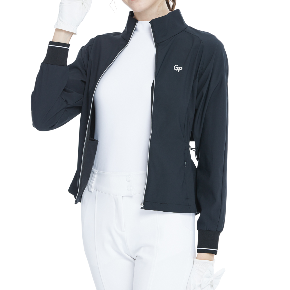 Golf windproof and water-repellent long-sleeved jacket (black)