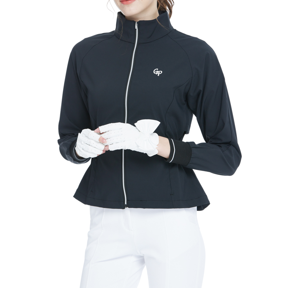 Golf windproof and water-repellent long-sleeved jacket (black)