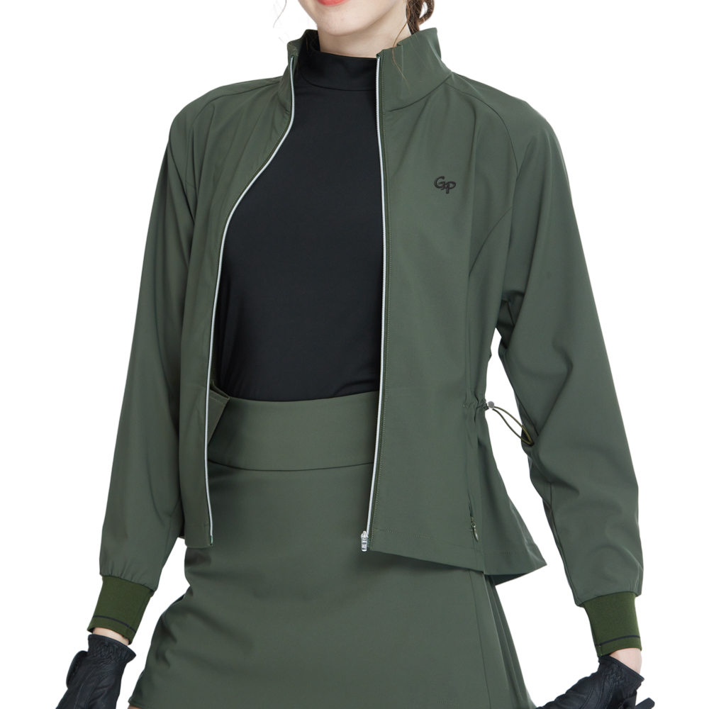 Golf windproof and water-repellent long-sleeved jacket (military green)