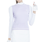 Golf knit crew neck vest (taro purple)