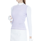 Golf knit crew neck vest (taro purple)