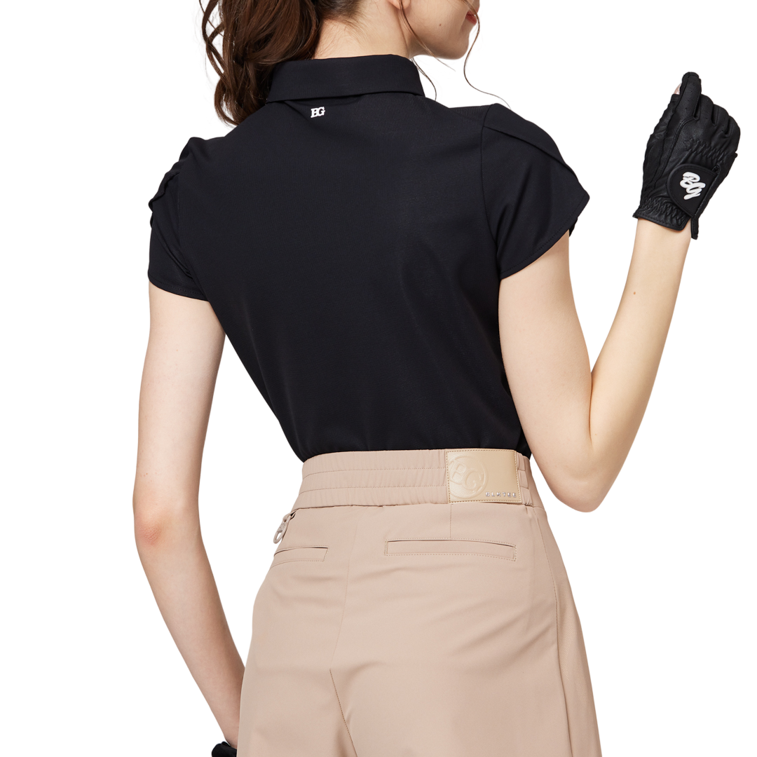 3D Embroidered Collar Short-Sleeved Top