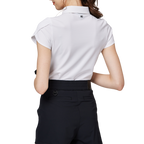 立體繡花翻領女短袖上衣