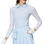 拉鍊翻領冰絲防曬袖套衣