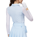 拉鍊翻領冰絲防曬袖套衣