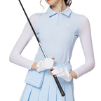 拉鍊翻領冰絲防曬袖套衣