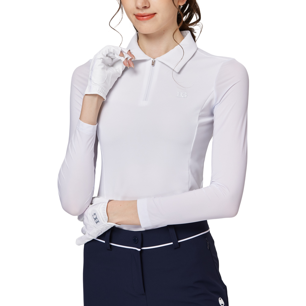 拉鍊翻領冰絲防曬袖套衣