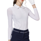 拉鍊翻領冰絲防曬袖套衣