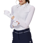 拉鍊翻領冰絲防曬袖套衣