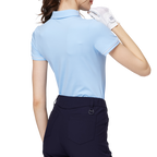 提花布料翻領女短袖上衣