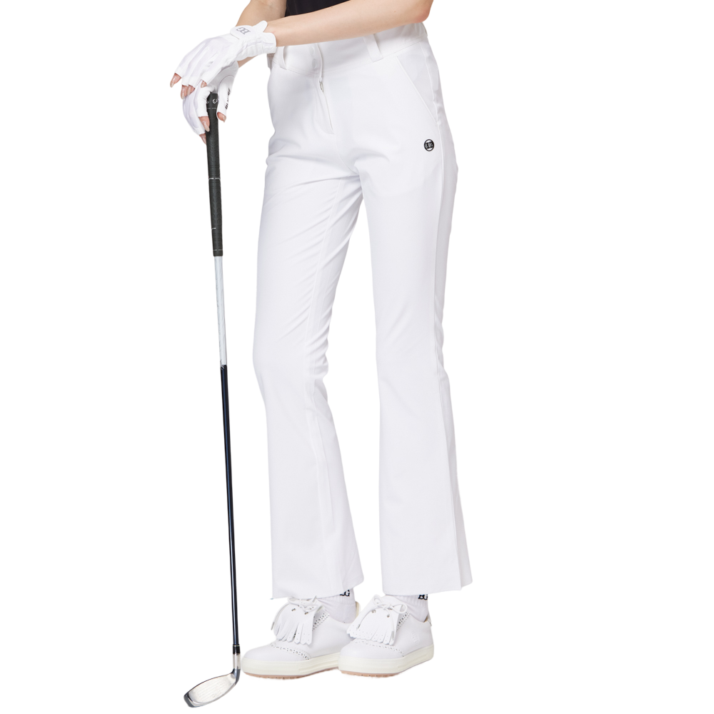 High-waisted flared women's trousers