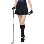 ハイウエストのワイドプリーツレディースショートスカート