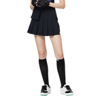 ハイウエストのワイドプリーツレディースショートスカート