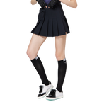 ハイウエストのワイドプリーツレディースショートスカート