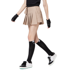 ハイウエストのワイドプリーツレディースショートスカート