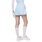 ハイウエストのワイドプリーツレディースショートスカート