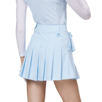 ハイウエストのワイドプリーツレディースショートスカート