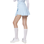 ハイウエストのワイドプリーツレディースショートスカート