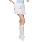 ハイウエストのワイドプリーツレディースショートスカート