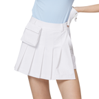 ハイウエストのワイドプリーツレディースショートスカート