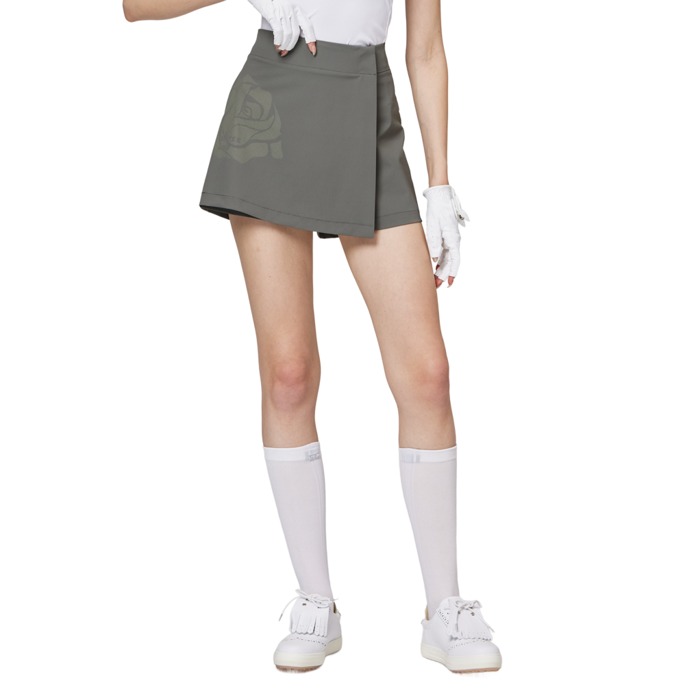 Printed high-waisted A-line women's shorts skirt