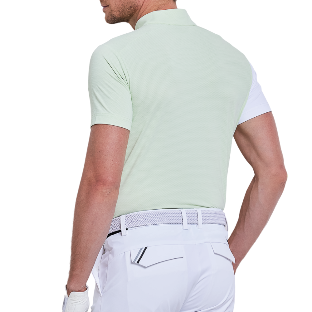 男方格透氣短袖(淺綠)